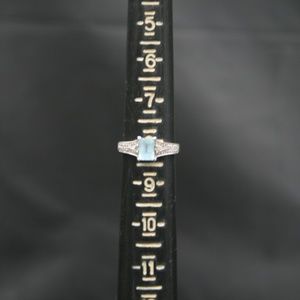 Sterling Silver Aquamarine Ring Size 8.25